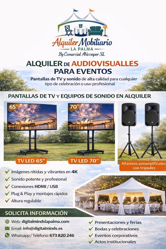 Alquiler de sonido y equipos audiovisuales en La Palma