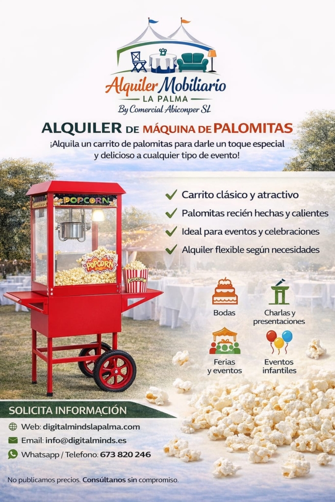 Alquiler maquina de palomitas en La Palma