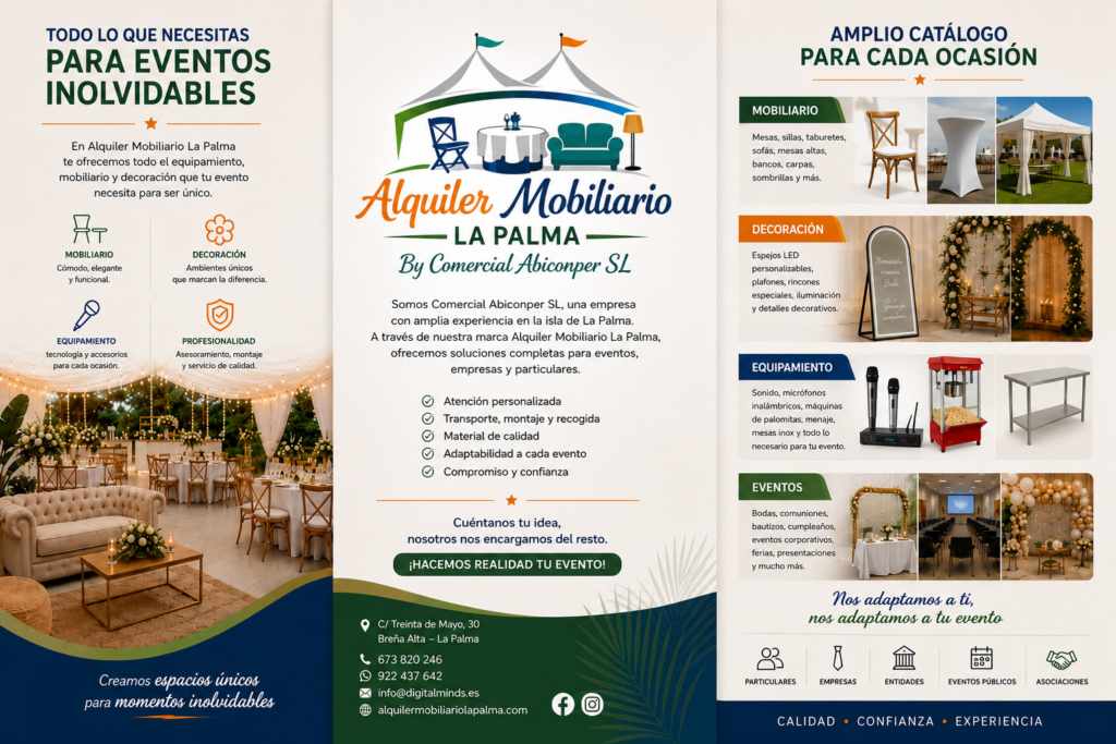 mobiliario para eventos en La Palma